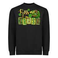Black St. Patrick's Kiss me i am irish Heavyweight Sweatshirt - OliviaCreatesArt