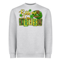 Heather Grey St. Patrick's Kiss me i am irish Heavyweight Sweatshirt - OliviaCreatesArt