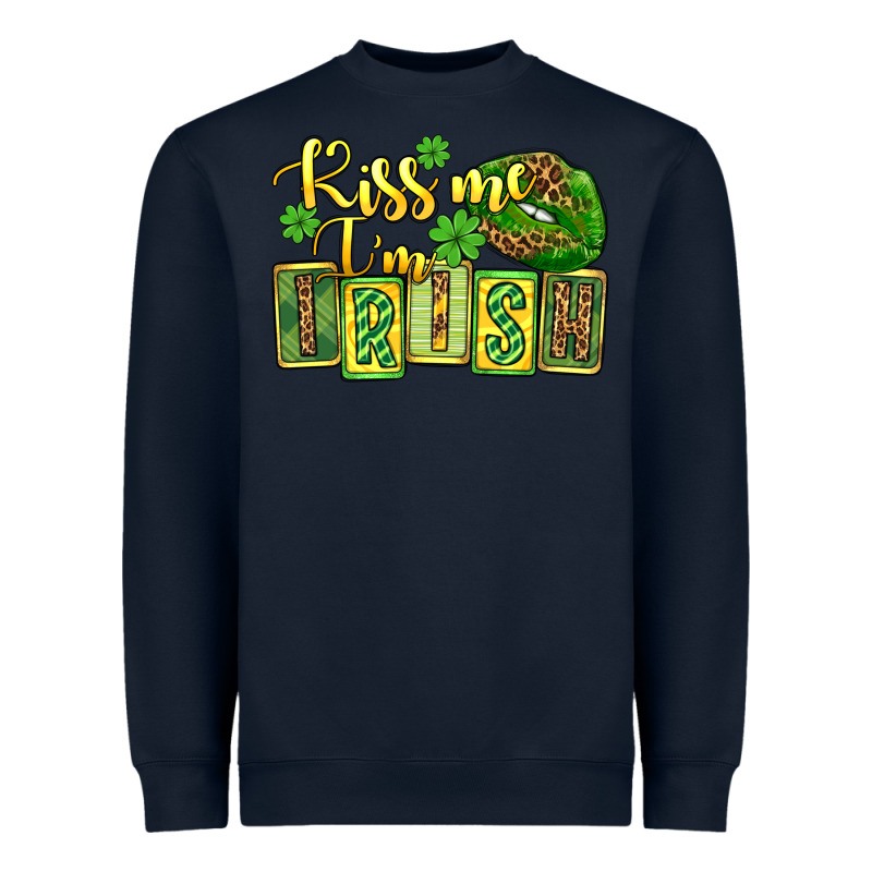 St. Patrick's Kiss Me I Am Irish Heavyweight Sweatshirt by OliviaCreatesArt | Teevron