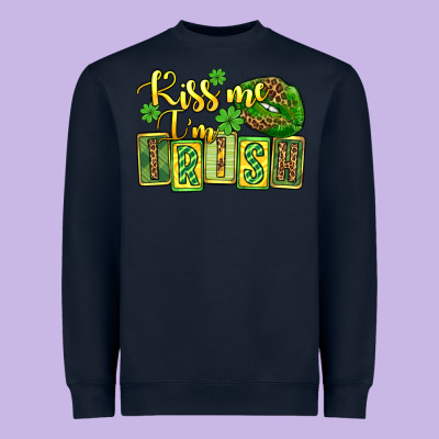 St. Patrick's Kiss Me I Am Irish Heavyweight Sweatshirt Designed By Oliviacreatesart