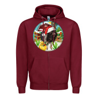 Burgundy Baby pig Zipper Hoodie - FaDigitalArtStudio