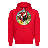 Red Baby pig Zipper Hoodie - FaDigitalArtStudio
