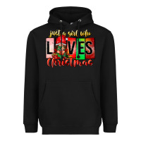 Black just a girl who loves christmas Heavyweight Hoodie - CowhideDigitalArt