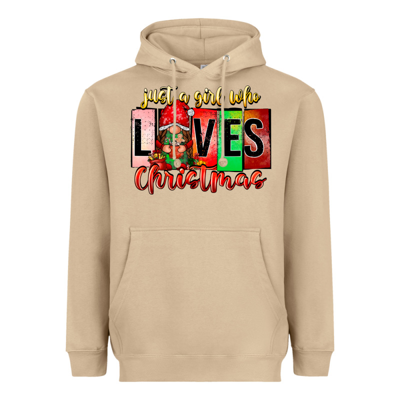 Just A Girl Who Loves Christmas Heavyweight Hoodie by CowhideDigitalArt | Teevron