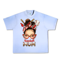 Grape Ice Baseball Mom Messy Bun Urban Heavy Tee - texasbilliewilder