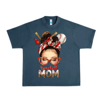 Midnight Navy Baseball Mom Messy Bun Urban Heavy Tee - texasbilliewilder