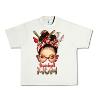 Pistachio Baseball Mom Messy Bun Urban Heavy Tee - texasbilliewilder