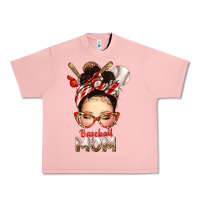 Salmon Baseball Mom Messy Bun Urban Heavy Tee - texasbilliewilder
