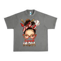 Tornado Baseball Mom Messy Bun Urban Heavy Tee - texasbilliewilder