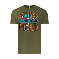 Vintage Olive my heart is on that field football Vintage Tee - RanaPortraitStore