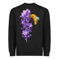 Black honey bee with lavender fa element Heavyweight Sweatshirt - FaDigitalArtStudio