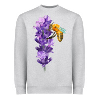 Heather Grey honey bee with lavender fa element Heavyweight Sweatshirt - FaDigitalArtStudio