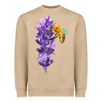 Mushroom honey bee with lavender fa element Heavyweight Sweatshirt - FaDigitalArtStudio