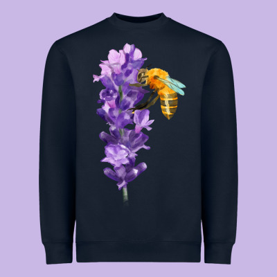 Honey Bee With Lavender Fa Element Heavyweight Sweatshirt Designed By Fadigitalartstudio