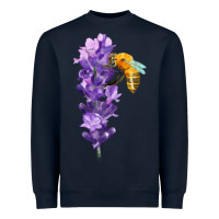 Navy honey bee with lavender fa element Heavyweight Sweatshirt - FaDigitalArtStudio