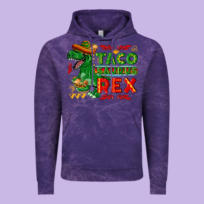 Tacosaurus Rex Vintage Hoodie Designed By Texasbilliewilder