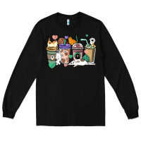Black Cat coffee cups Long Sleeve Tee - HowdyJamesFarm