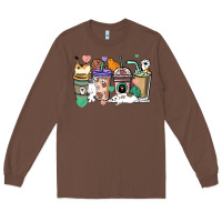 Chestnut Cat coffee cups Long Sleeve Tee - HowdyJamesFarm