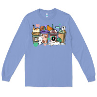 Colony Blue Cat coffee cups Long Sleeve Tee - HowdyJamesFarm