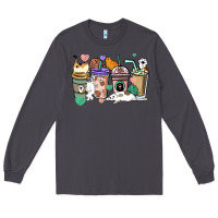 Smoke Cat coffee cups Long Sleeve Tee - HowdyJamesFarm
