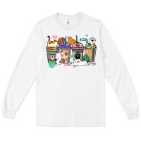 White Cat coffee cups Long Sleeve Tee - HowdyJamesFarm