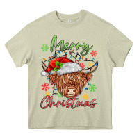 Mossy merry christmas cow Heavy Core Tee - MaliasSmallBusiness