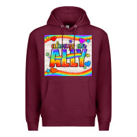 Burgundy Always An Ally Pride LGBTQ+ Tumbler Premium Hoodie - BundleAndBundleShop