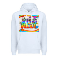 White Always An Ally Pride LGBTQ+ Tumbler Premium Hoodie - BundleAndBundleShop