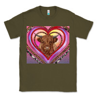 Army Green highland cow valentine's day Classic Tee - RanaPortraitStore