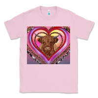 Bubblegum Pink highland cow valentine's day Classic Tee - RanaPortraitStore