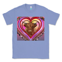Colony Blue highland cow valentine's day Classic Tee - RanaPortraitStore