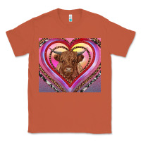 Copper highland cow valentine's day Classic Tee - RanaPortraitStore