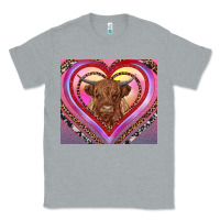 Heather Grey highland cow valentine's day Classic Tee - RanaPortraitStore