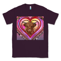 Plum highland cow valentine's day Classic Tee - RanaPortraitStore