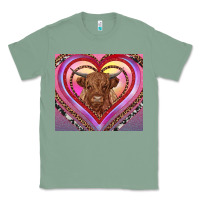 Sage highland cow valentine's day Classic Tee - RanaPortraitStore