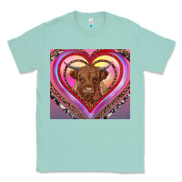 Seafoam highland cow valentine's day Classic Tee - RanaPortraitStore