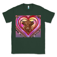 Sports Green highland cow valentine's day Classic Tee - RanaPortraitStore