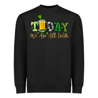 Black Today we are all Irish Heavyweight Sweatshirt - OliviaCreatesArt