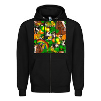 Black St. Patrick's Day Horse With Balloons Zipper Hoodie - FaDigitalArtStudio