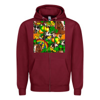 Burgundy St. Patrick's Day Horse With Balloons Zipper Hoodie - FaDigitalArtStudio
