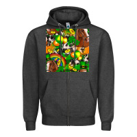 Charcoal Heather St. Patrick's Day Horse With Balloons Zipper Hoodie - FaDigitalArtStudio