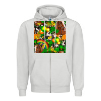 Dove Grey St. Patrick's Day Horse With Balloons Zipper Hoodie - FaDigitalArtStudio