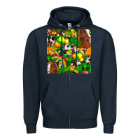 Navy St. Patrick's Day Horse With Balloons Zipper Hoodie - FaDigitalArtStudio