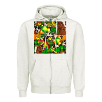 Oatmeal Heather St. Patrick's Day Horse With Balloons Zipper Hoodie - FaDigitalArtStudio