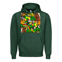 Sports Green St. Patrick's Day Horse With Balloons Zipper Hoodie - FaDigitalArtStudio