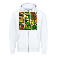 White St. Patrick's Day Horse With Balloons Zipper Hoodie - FaDigitalArtStudio