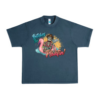 Midnight Navy Bitches be floatin' skeleton summer Urban Heavy Tee - NancyCooperArtShop