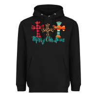 Black merry Christmas cross Heavyweight Hoodie - CowhideDigitalArt