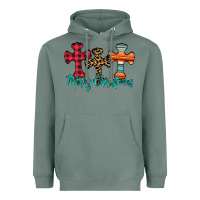 Sage merry Christmas cross Heavyweight Hoodie - CowhideDigitalArt
