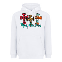 White merry Christmas cross Heavyweight Hoodie - CowhideDigitalArt
